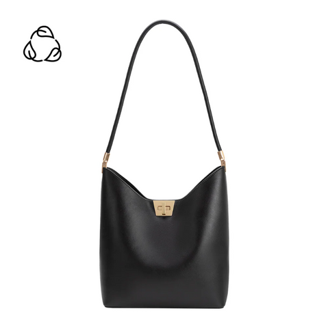 Billie Black Recycled Vegan Leather Tote from Melie Bianco