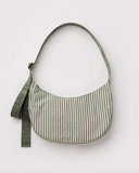 Medium Nylon Crescent Bag in Sage Stripes from BAGGU