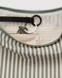 Medium Nylon Crescent Bag in Sage Stripes from BAGGU