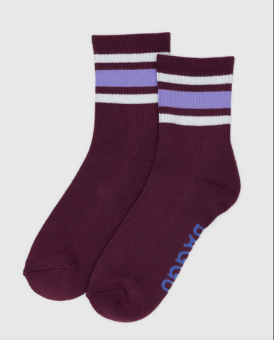 Ribbed Sock in Mahogany Stripe from BAGGU