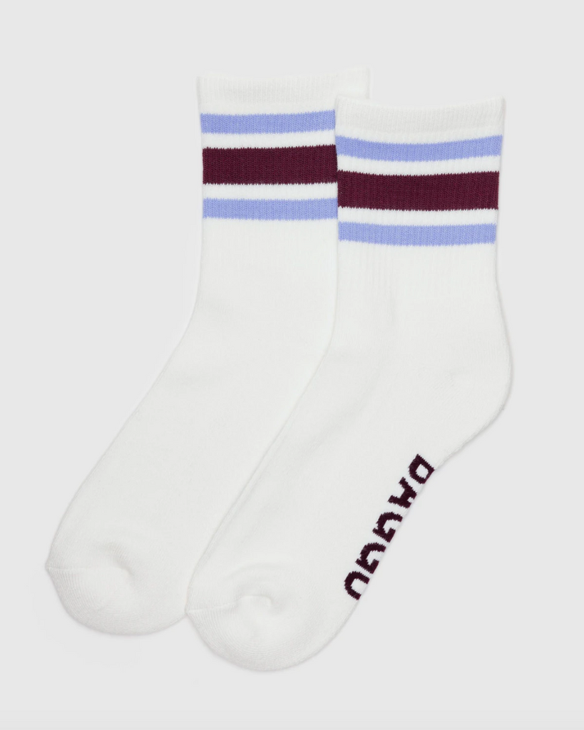 Ribbed Sock in Ivory Stripe from BAGGU