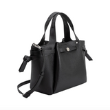 Avril Black Recycled Vegan Leather Top Handle Bag from Melie Bianco