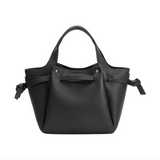 Avril Black Recycled Vegan Leather Top Handle Bag from Melie Bianco