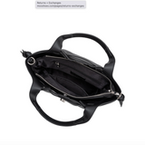 Avril Black Recycled Vegan Leather Top Handle Bag from Melie Bianco