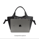 Avril Black Recycled Vegan Leather Top Handle Bag from Melie Bianco