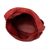 Johanna Red Woven Recycled Vegan Leather Hobo Bag from Melie Bianco