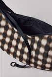 Medium Nylon Crescent Bag in Blurred Gingham Brown from BAGGU