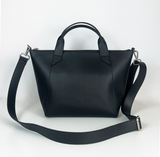Trotto Crossbody Bag in Black Corn Leather from Canussa