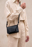 Hybrid Bag in Black Corn Leather from Canussa
