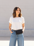 Hybrid Bag in Black Corn Leather from Canussa