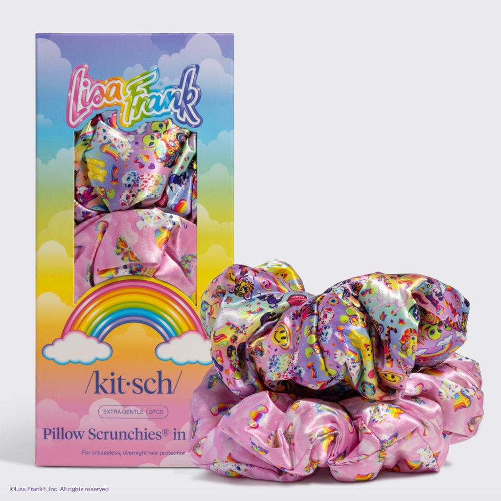 Lisa Frank x Kitsch Pillow Scrunchies® in Satin in The Fantastic World of Lisa Frank 2pc set