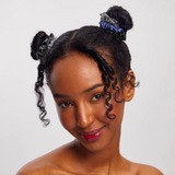 Petite Satin Scrunchies 5pc Set in Midnight from KITSCH