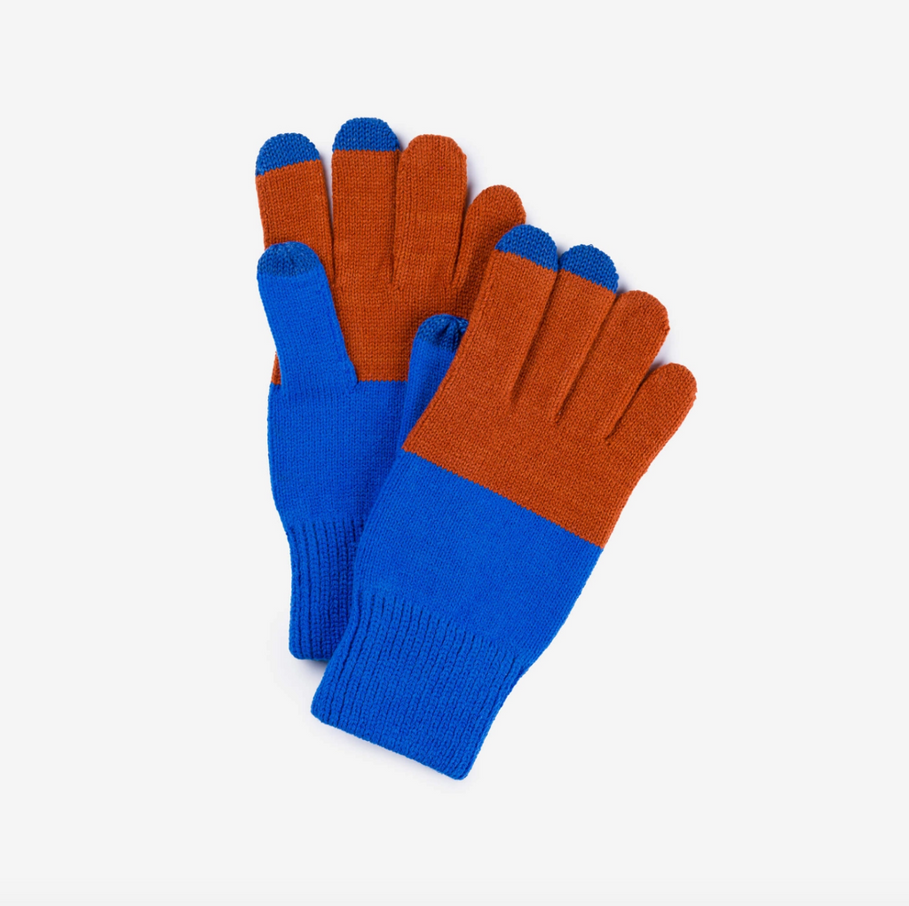 Colorblock Touchscreen gloves in Ruby/ Cobalt XL from Verloop
