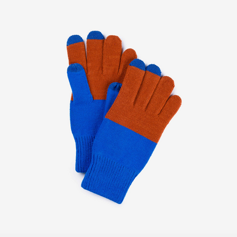 Colorblock Touchscreen gloves in Ruby/ Cobalt XL from Verloop