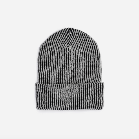 Rib Knit Beanie in Black/ White from Verloop