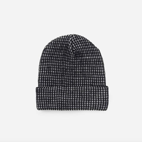 Grid Knit Beanie in Black from Verloop