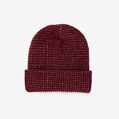 Grid Knit Beanie in Wine Red from Verloop