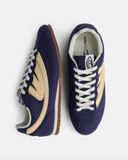 Rise Sneaker in Navy/Yellow Pineapple Leather from MoEa