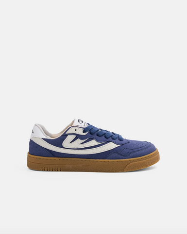 Veyron Low Sneaker in Blue/Cream Mushroom Leather from MoEa