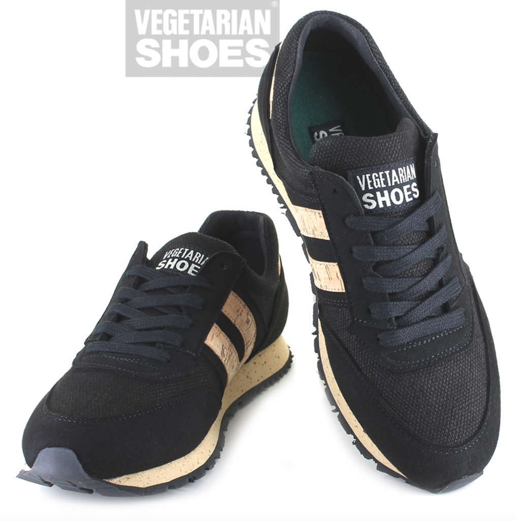 Vegan Runner in Black Hemp/ Cork from Vegetarian Shoes