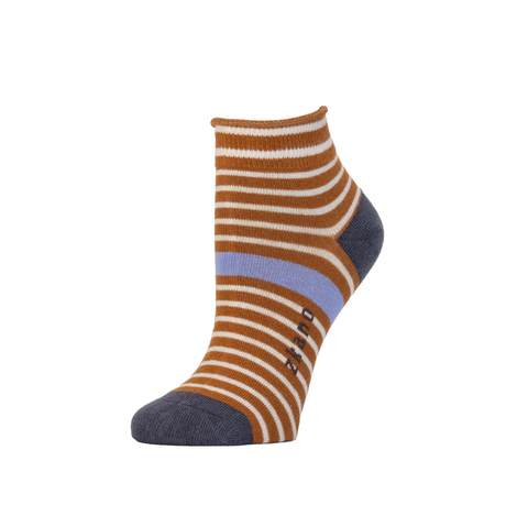 Women's Rosette Organic Cotton Anklet Socks in Sienna from Zkano