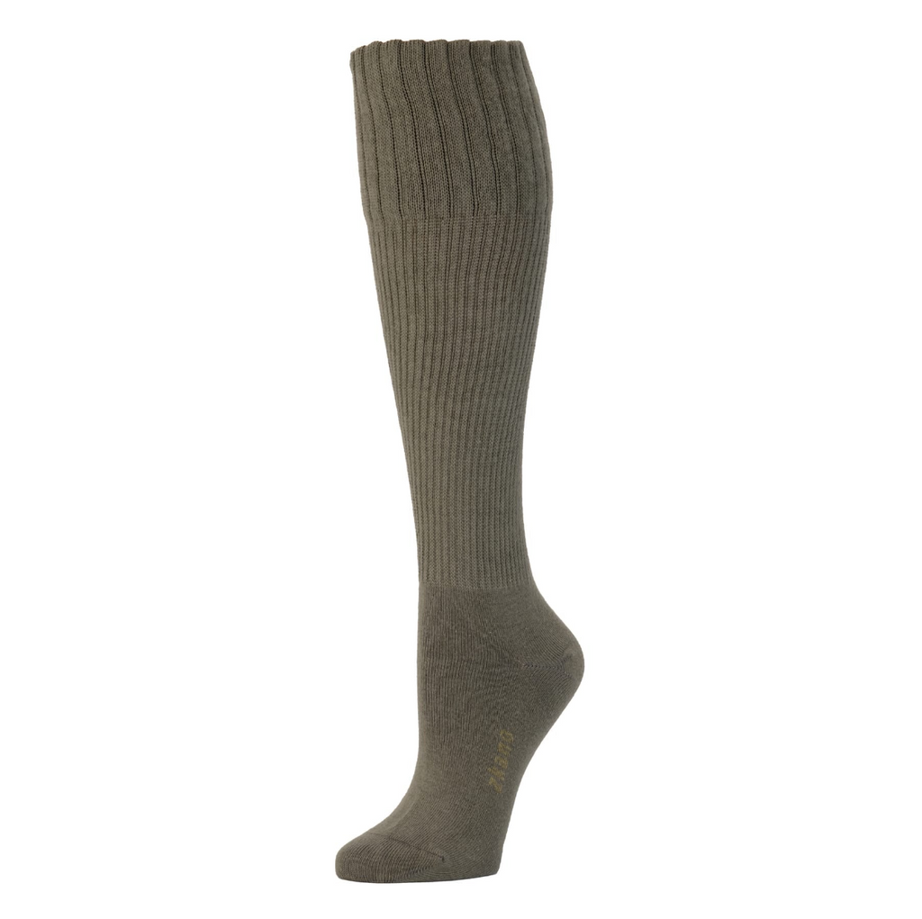 Women's Ribbed Knit Knee-High in Olive from Zkano