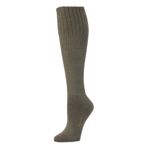 Women's Ribbed Knit Knee-High in Olive from Zkano