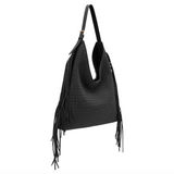 Brynlee Black Vegan Suede Tote Bag In Black from Melie Bianco