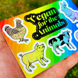 Vegan For The Animals Sticker Sheet from Compassion Co.