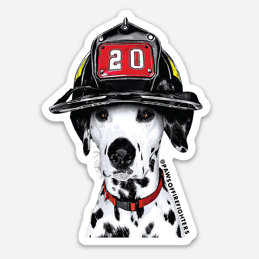 Paws of Firefighters Tank Sticker by Emmy Park