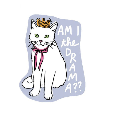 Drama Cat Sticker from La Familia Green