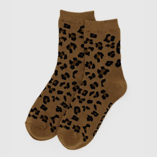 Leopard Crew Socks from BAGGU