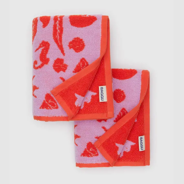 Hand Towel Set of 2 in Sea Shells from BAGGU