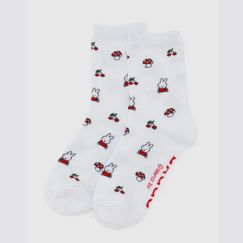Miffy White Crew Socks from BAGGU