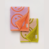 Hand Towel Set of 2 in Happy Lilac Ochre from BAGGU