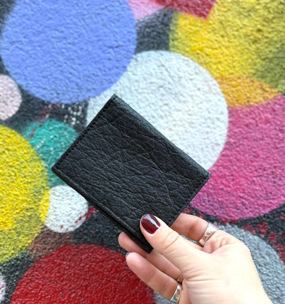 Foldover Wallet in Black Pinatex