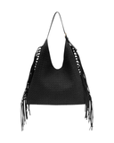 Brynlee Black Vegan Suede Tote Bag In Black from Melie Bianco