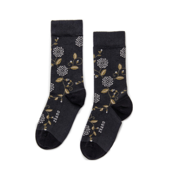 Camellia Socks in Charcoal from Zkano