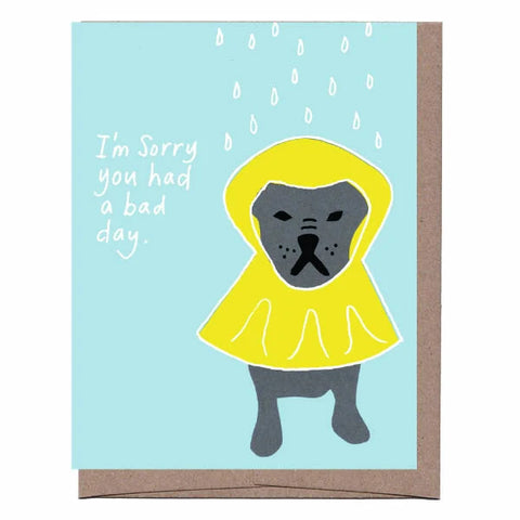 Dog Raincoat Sympathy Greeting Card from La Familia Green