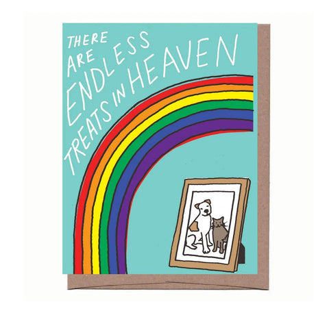 Treats in Heaven Pet Sympathy Greeting Card from La Familia Green