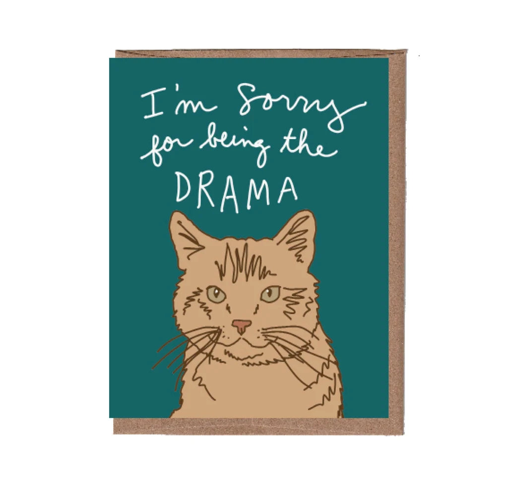 Drama Cat Greeting Card from La Familia Green