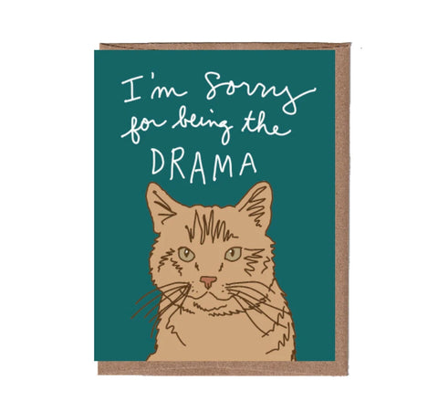 Drama Cat Greeting Card from La Familia Green