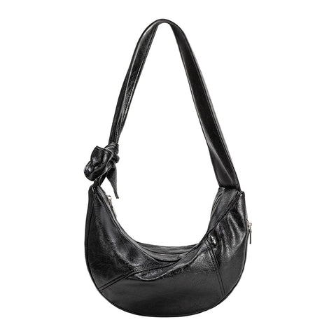 Bambi Black Vegan Leather Shoulder Bag from Melie Bianco