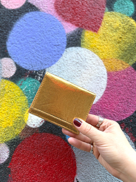 Foldover Wallet in Gold Pinatex