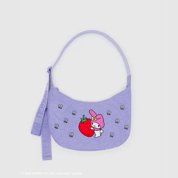 Medium Nylon Crescent Bag in Embroidered My Melody from BAGGU