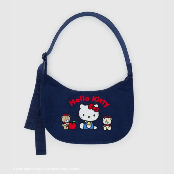 Medium Nylon Crescent Bag in Embroidered Hello Kitty from BAGGU