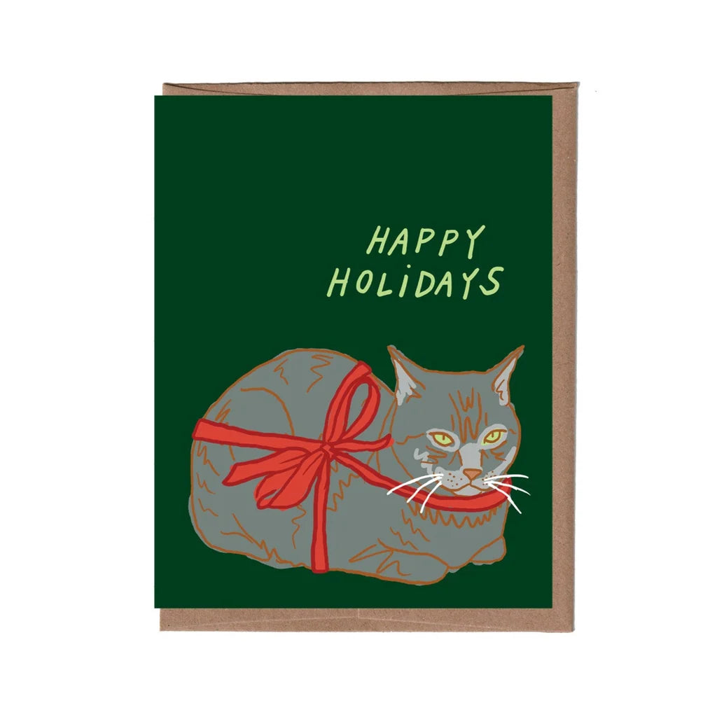 Loaf Cat Holiday Greeting Card from La Familia Green