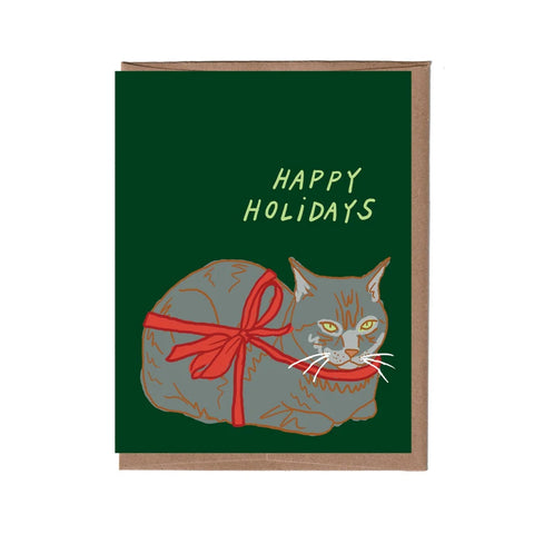 Loaf Cat Holiday Greeting Card from La Familia Green