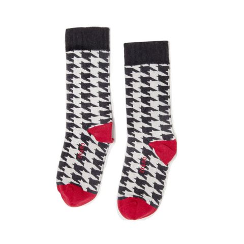 Houndstooth Socks in Black from Zkano