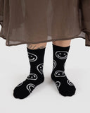 Black Happy Crew Socks from BAGGU